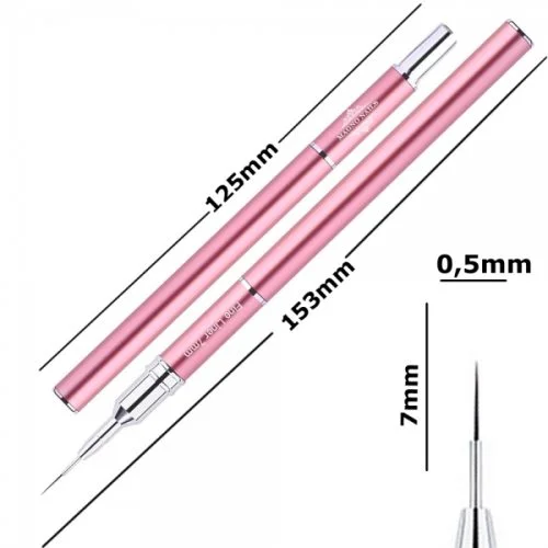 Designer Nail Art Pinsel Pink - Fine Liner 7mm Nageldesign Nägel Nail