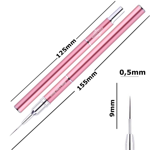 Designer Nail Art Pinsel Pink - Fine Liner 9mm  Nageldesign Nägel Nail