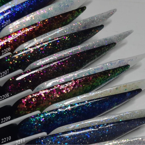 Preview: Multicolor Flakes Glitter Gel - Reflektierend