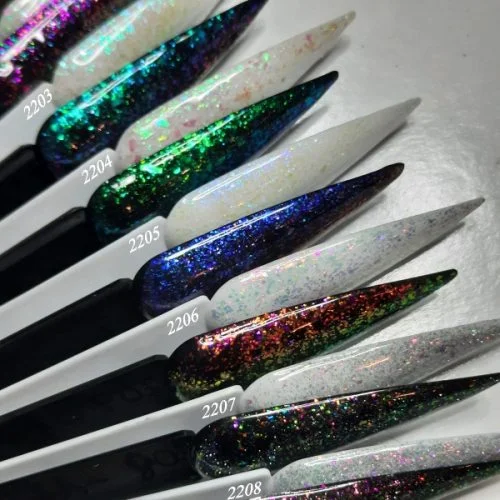 Peacock UV Gel mit Aurora Flakes