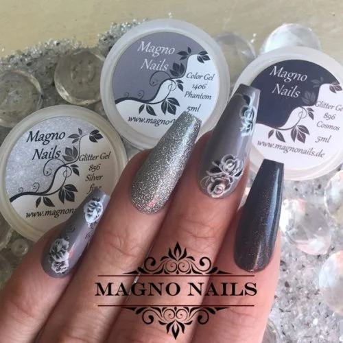 Nageldesign Ideen - Graue Nägel - Sommernägel