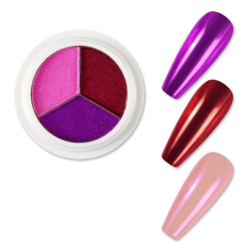 3 x Perlglanz - Chrome Pigment -  Nail Art Powder