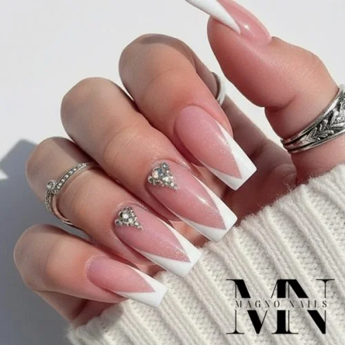 Square Nails - kurze Luxus Nails in pink Nude Make Up