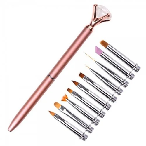 10 in 1 Nail Pinsel Set rosegold Pinselset edel