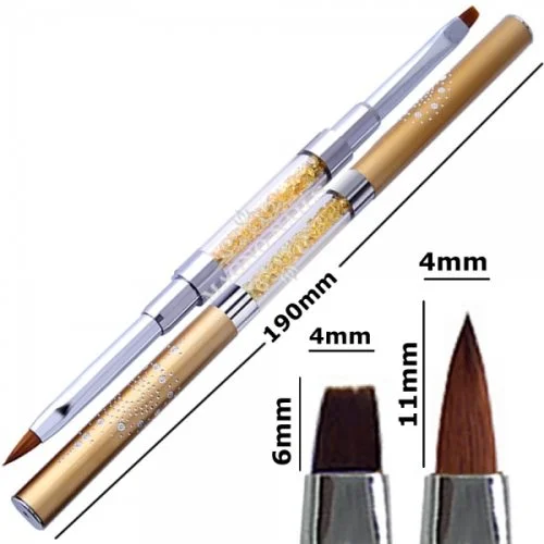 2 in 1 Designer Modellage Gel Pinsel Katzenzunge spitz