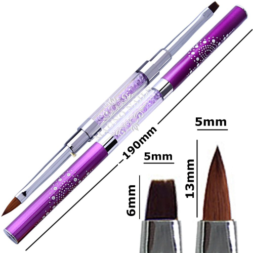 2 in 1 Designer Modellage Gel Pinsel günstig lila Katzenzunge