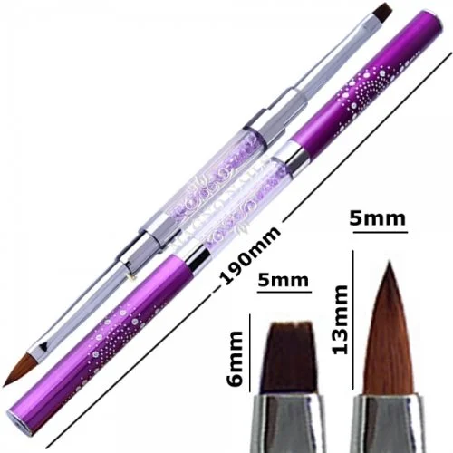 2 in 1 Designer Modellage Gel Pinsel günstig lila Katzenzunge