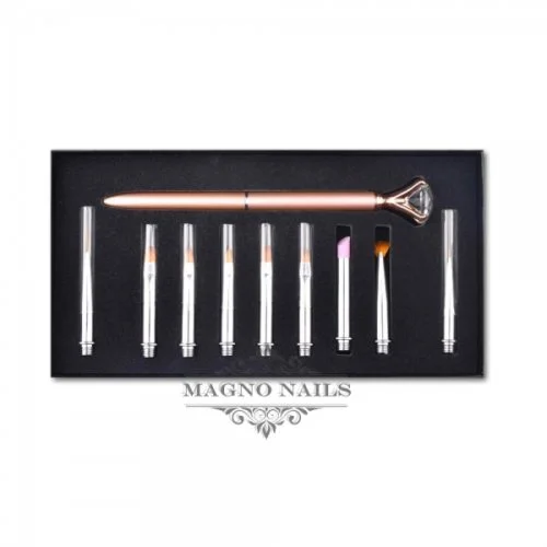 Edle Pinsel Set Nageldesign Rosegold