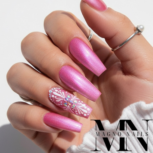 Preview: Cat Eye Gel neon Pink - Katzenauge Nageldesign