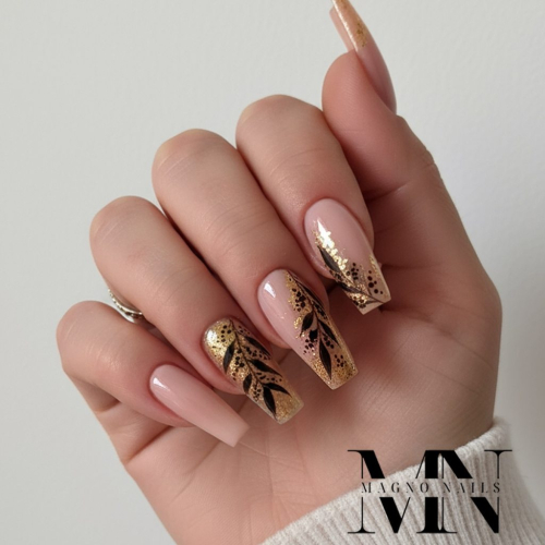 Preview: Nageldesign Ideen mit Polygel Nude - Acrylgel beige