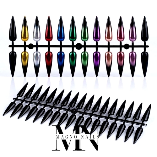 Präsentation Stiletto Tips mit 240 Tips schwarz Nageldesign Nägel Nails Nagelstudio - Color Chart schwarz