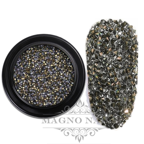 3D Micro Glas Strasssteine - Gold rund Ministrasssteine Nailart Nail Art