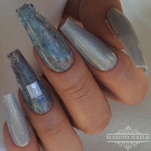Preview: Nageldesign Ideen - Graue Nägel - Sommernägel