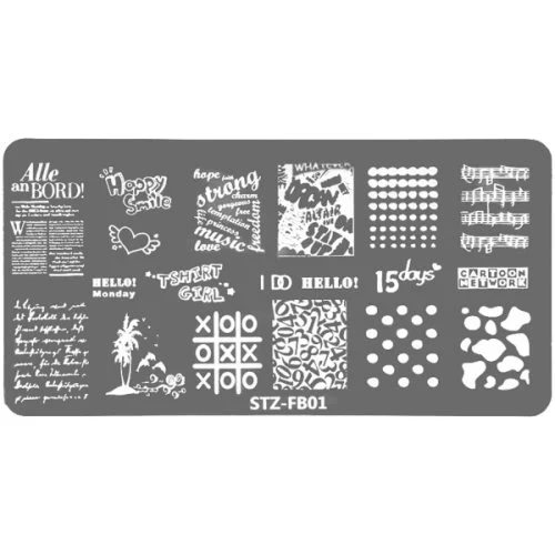 Nail Art Stamping Schablone - STZ-N02- STZ-N02