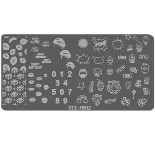 Nail Art Stamping Schablone - STZ-N02- STZ-N02