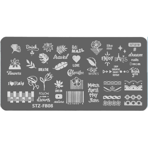 Nail Art Stamping Schablone - STZ-N02- STZ-N02
