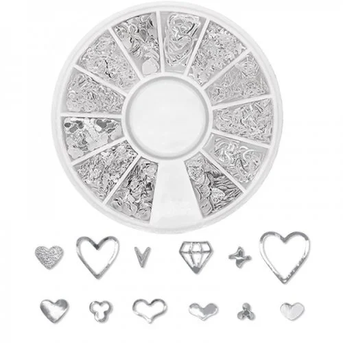 3D - Einlegemotive - Overlays silber Nail Art Nailart Schmuck