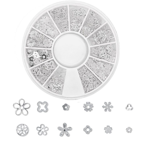 3D - Einlegemotive - Overlays silber Nail Art Nailart Schmuck