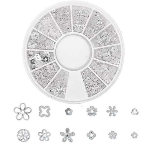 3D - Einlegemotive - Overlays silber Nail Art Nailart Schmuck