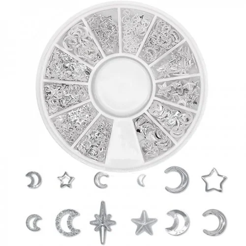 3D - Einlegemotive - Overlays silber Nail Art Nailart Schmuck