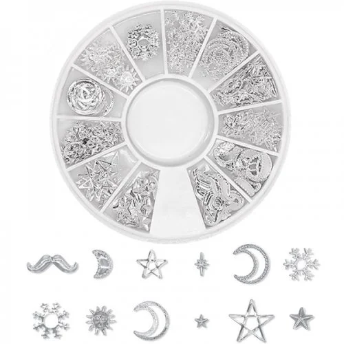 3D - Einlegemotive - Overlays silber Nail Art Nailart Schmuck