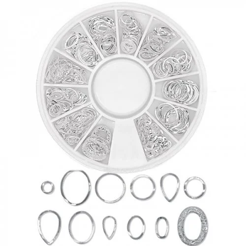 3D - Einlegemotive - Overlays silber Nail Art Nailart Schmuck