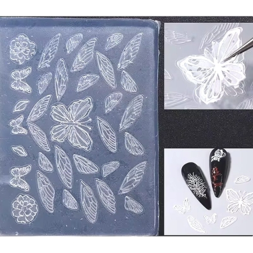 3D Nail Form - Silikon Schablon - Butterflies