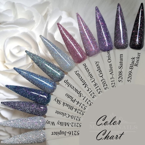 Preview: Farbpalette Disco Gele Reflektierend Glitter Glitzer Flash Effekt Nägel Nageldesign Nails Farbkarte Colorchart Nageltips Farbtips