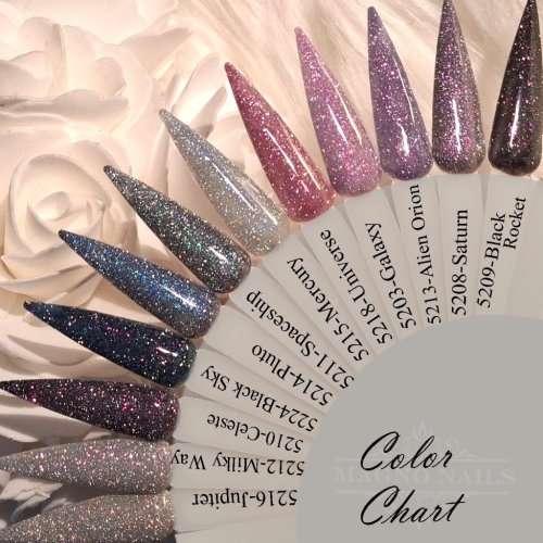 Preview: Farbpalette Disco Gele Reflektierend Glitter Glitzer Flash Effekt Nägel Nageldesign Nails Farbkarte Colorchart Nageltips Farbtips