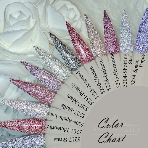 Preview: Farbpalette Disco Gele Reflektierend Glitter Glitzer Flash Effekt Nägel Nageldesign Nails Farbkarte Colorchart Nageltips Farbtips