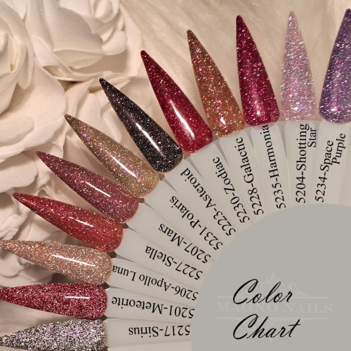 Preview: Farbpalette Disco Gele Reflektierend Glitter Glitzer Flash Effekt Nägel Nageldesign Nails Farbkarte Colorchart Nageltips Farbtips