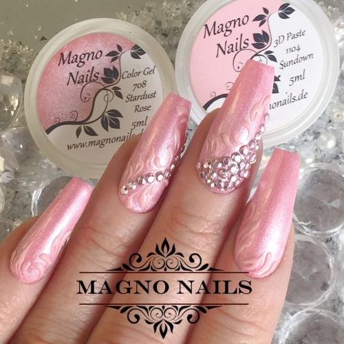 Preview: Nageldesign Idee mit Rosa Perlmutt Farben