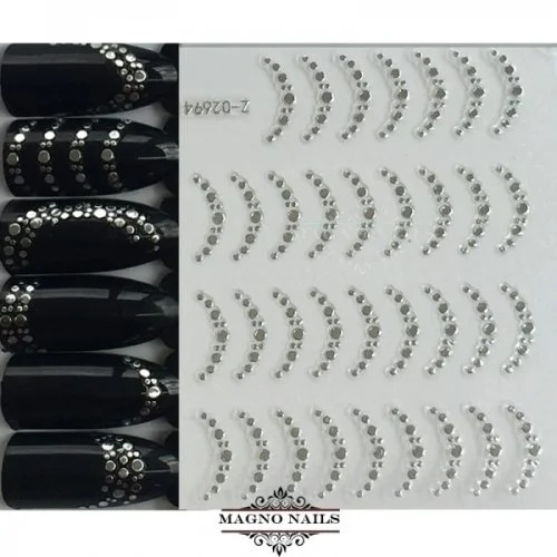 3D Metallic Nail Sticker - silber Seblstklebende Aufkleber Nagelsticker Nagelaufkleber