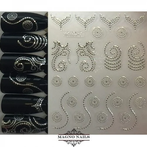 3D Metallic Nail Sticker - silber Seblstklebende Aufkleber Nagelsticker Nagelaufkleber