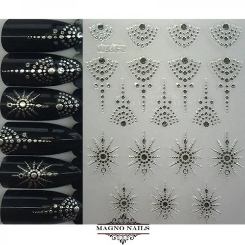 3D Metallic Nail Sticker - silber Seblstklebende Aufkleber Nagelsticker Nagelaufkleber