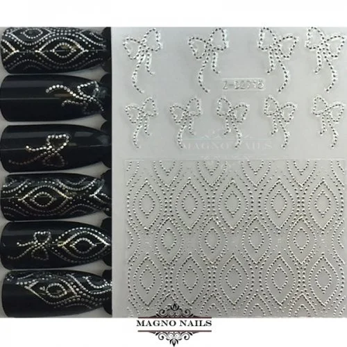 3D Metallic Nail Sticker - silber Seblstklebende Aufkleber Nagelsticker Nagelaufkleber