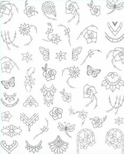 3D Metallic Nail Sticker - silber Seblstklebende Aufkleber Nagelsticker Nagelaufkleber