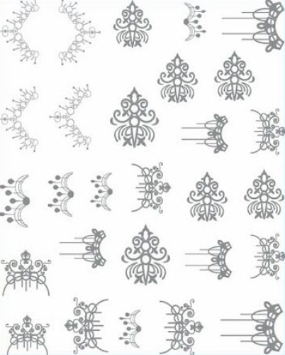 3D Metallic Nail Sticker  - silber Seblstklebende Aufkleber Nagelsticker Nagelaufkleber