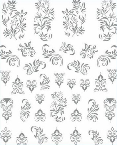 3D Metallic Nail Sticker  - silber Seblstklebende Aufkleber Nagelsticker Nagelaufkleber