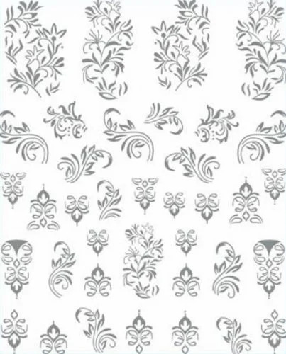 3D Metallic Nail Sticker - silber Seblstklebende Aufkleber Nagelsticker Nagelaufkleber