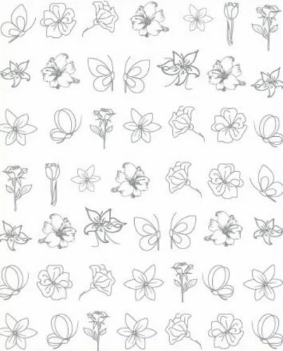 3D Metallic Nail Sticker - silber Seblstklebende Aufkleber Nagelsticker Nagelaufkleber