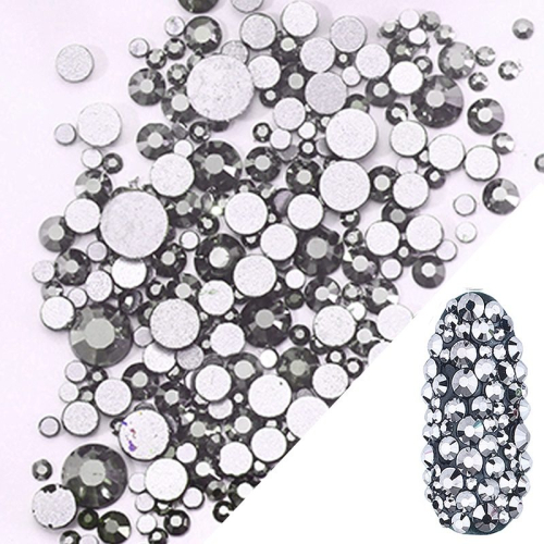 Glas Strasssteine mix rund -  Antracite Nail Art Nails Nagel Nögel Nailart