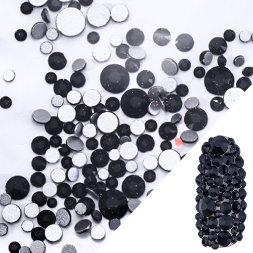 Glas Strasssteine mix rund -  Black Nail Art Nails Nagel Nögel Nailart