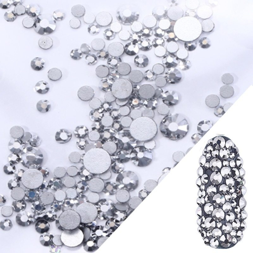 Glas Strasssteine mix rund -  Silver Nail Art Nails Nagel Nögel Nailart