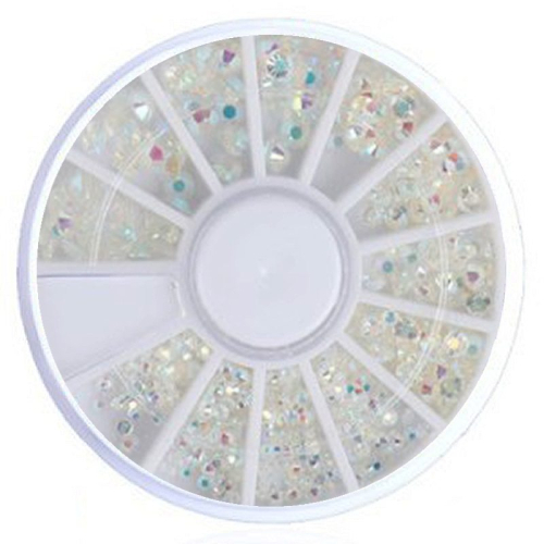 Strasssteine rund in einem Rondell -  Pearl AB Nageldesign Nägel Nails Nagelstudio Einleger Nailart