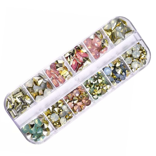 3D - Einlegemotive Set - Strasssteine bunt Nail Art Nailart Schmuck