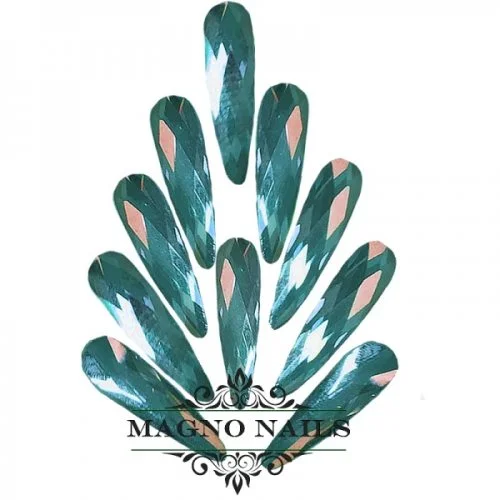 Overlay - Glas Strasssteine - Tropfen 3 x 10mm - blau Nageldesign Nägel Schmuck Nails 