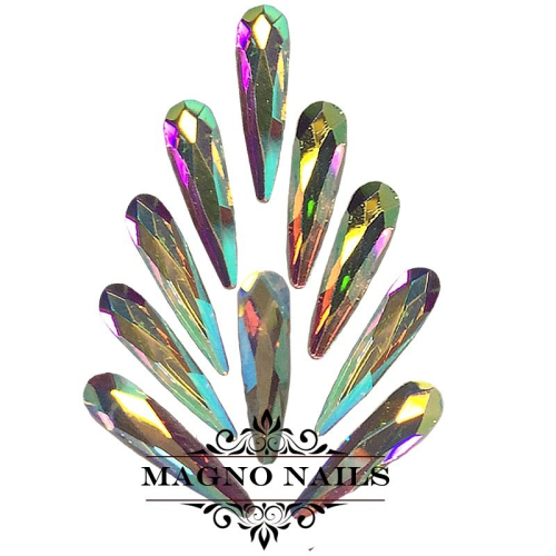 Overlay -  Glas Strasssteine - Tropfen 3 x 10mm - Crystal AB Nageldesign Nägel Schmuck Nails 