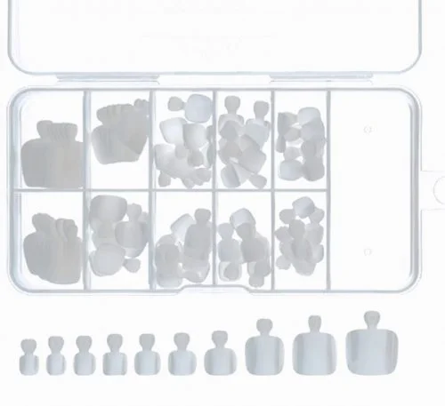 100 x Fußnägel Tips natur in einer Box