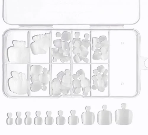 100 x Fußnägel Tips natur in einer Box